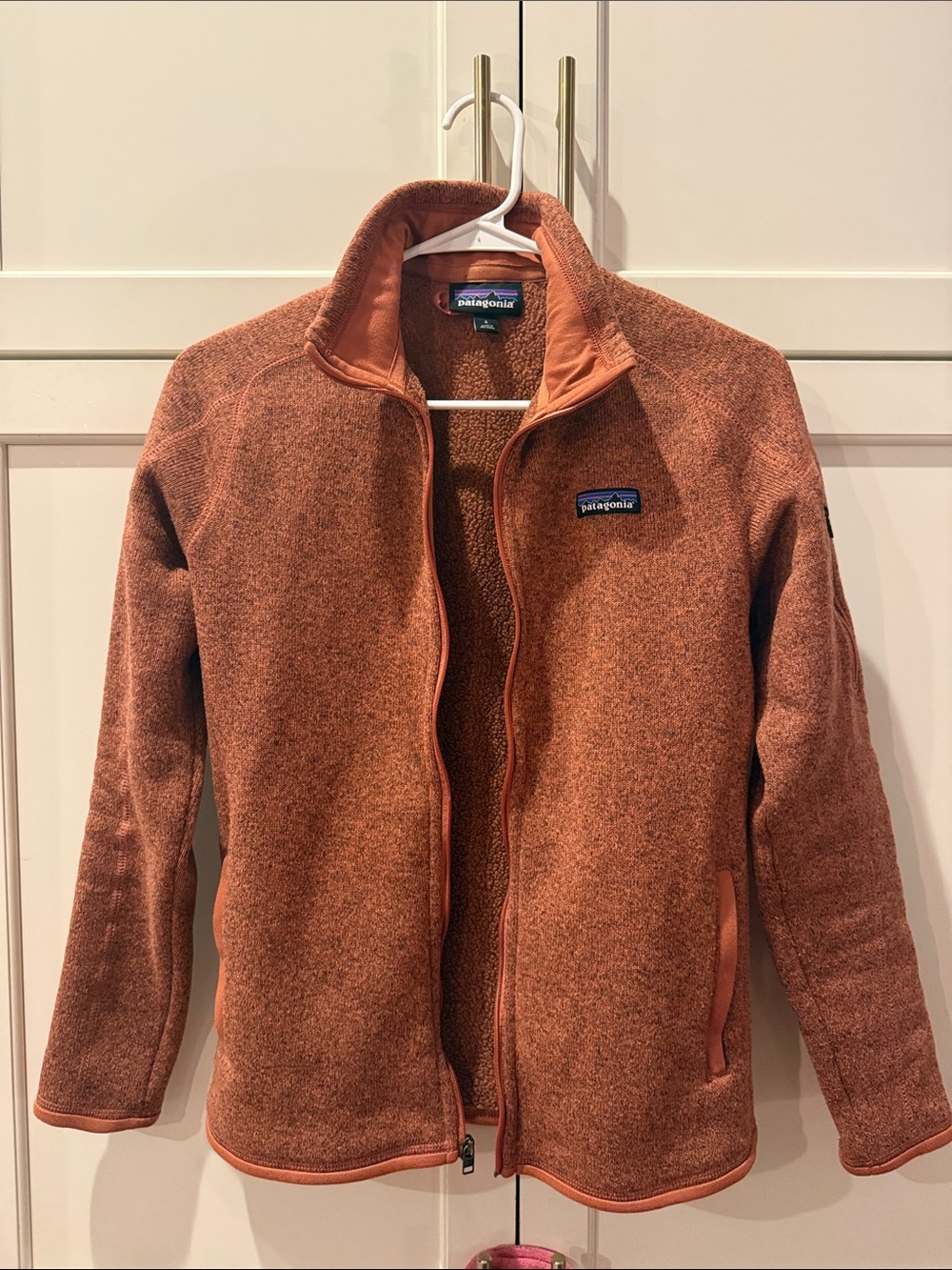 Patagonia Men's Rust Orange Lightweight Fleece Jacket